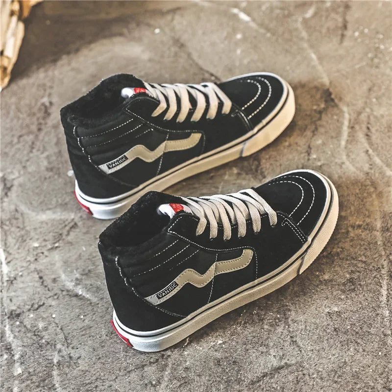 Canva Women's Casual Korean Style Flat Shoes New Arrival Winter 2023 Trendy Ins Net Red Cotton Shoes Versatile For Students