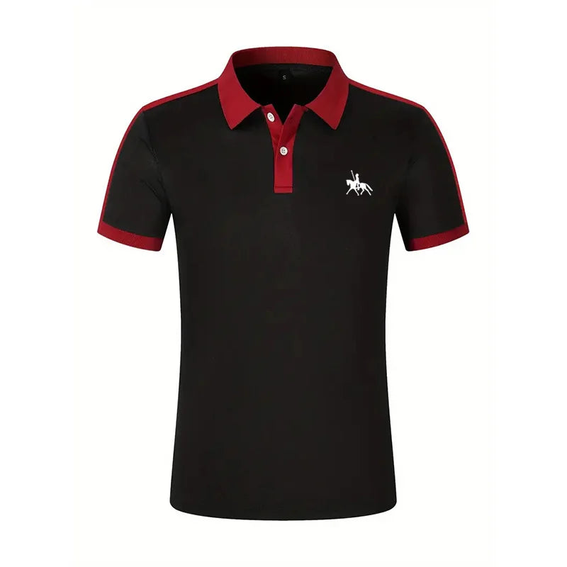 Summer men's short sleeved polo shirt business office lapel shirt Men's sports and casual top European and American plus size