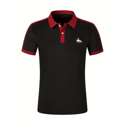 Summer men's short sleeved polo shirt business office lapel shirt Men's sports and casual top European and American plus size