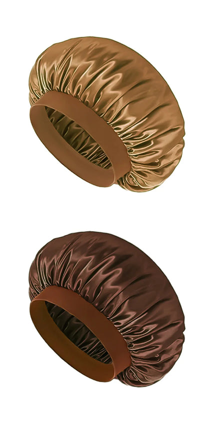 Baby Kids Satin Wide Band Sleeping Hat Beige Black White Pink Purple Bonnet Cap Turban Hat Wide Elastic Bands Night Sleep Cap