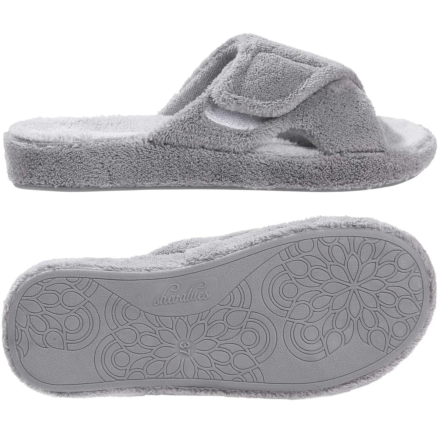 Litfun Four Seasons Cotton Slippers For Women Casual Flat Slippers With Adjustable Straps Female Breathable Soft Cozy Home Shoes