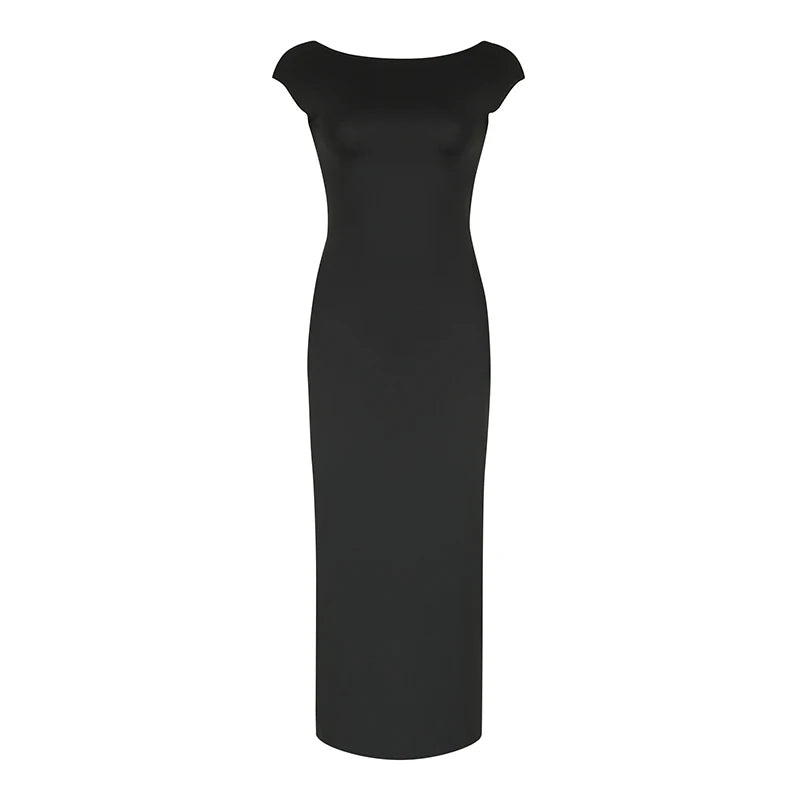 Red Sexy Women's Maxi Dresses For Summer New Streetwear Fashion Backless Casual Slim Basic Dress Club Elegant Party Lady Dresses