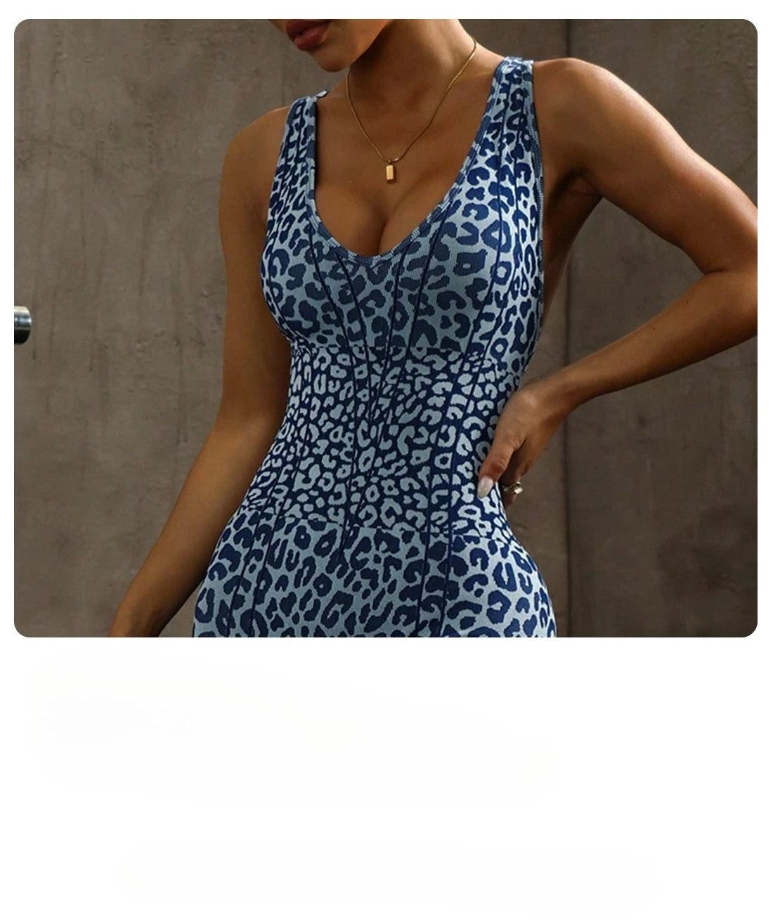 Sexy Leopard Print Sports Jumpsuits for Women V-neck Backless Yoga Bodysuit Female Sleeveless Tight Gym Running Fitness Overalls