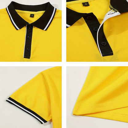 Summer men's short sleeved polo shirt business office lapel shirt Men's sports and casual top European and American plus size