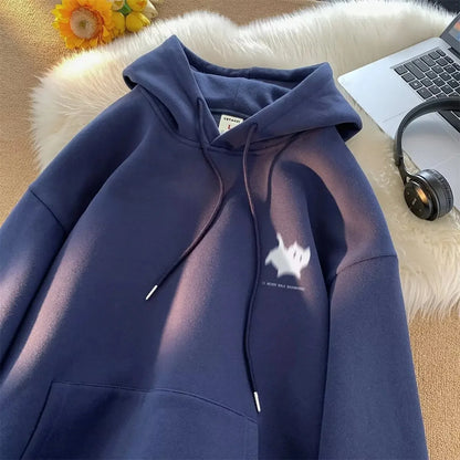 Casual men's hoodie fashionable cat-print streetwear comfortable and high-quality hoodie fashionable men's top