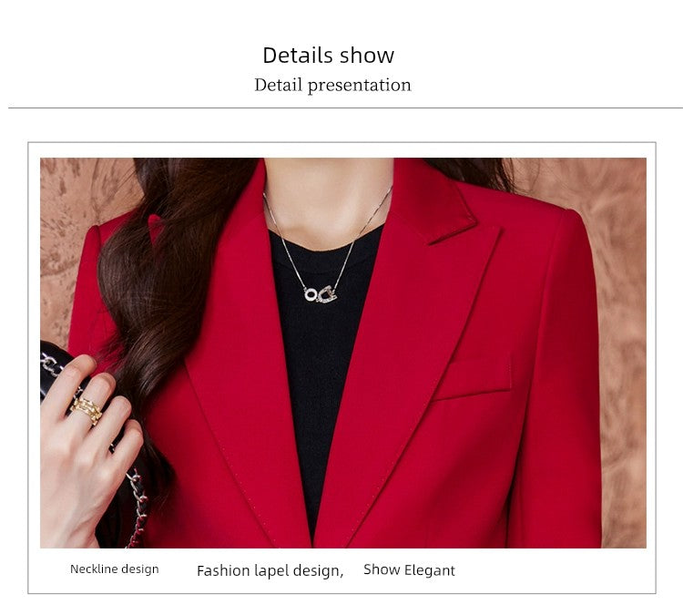 Coat Women's Red Work Clothes Suit Jacket