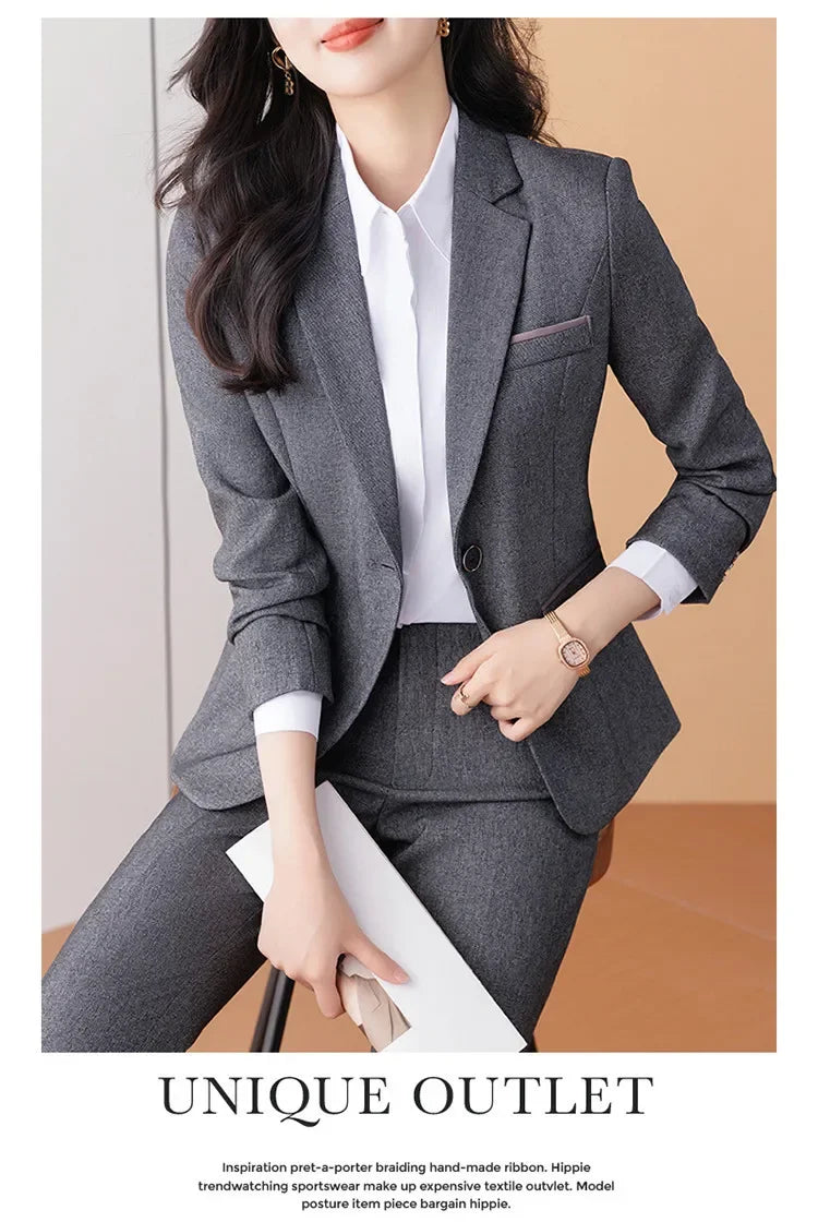 Elegant Western-Style Black Suit Jacket For Women Fashionable Professional Workwear Ideal For Interviews And Office Settings
