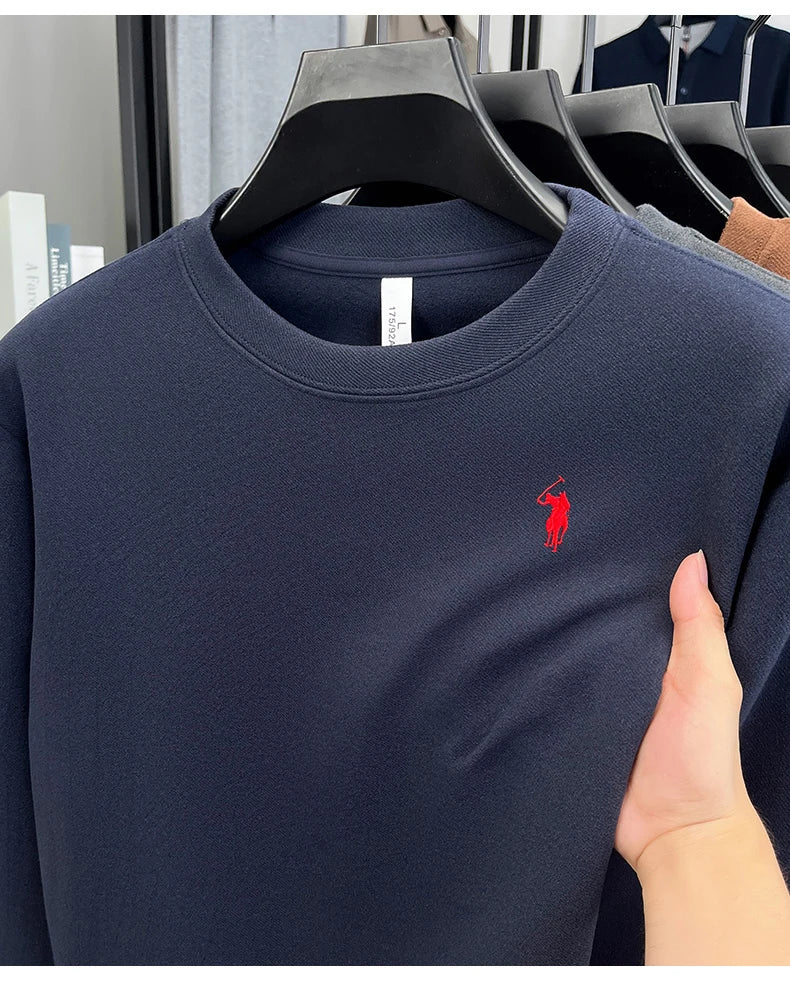 Luxury brand long sleeve T-shirt men's autumn Paul trendy exquisite pony embroidery pullover loose casual round neck sweatshirt