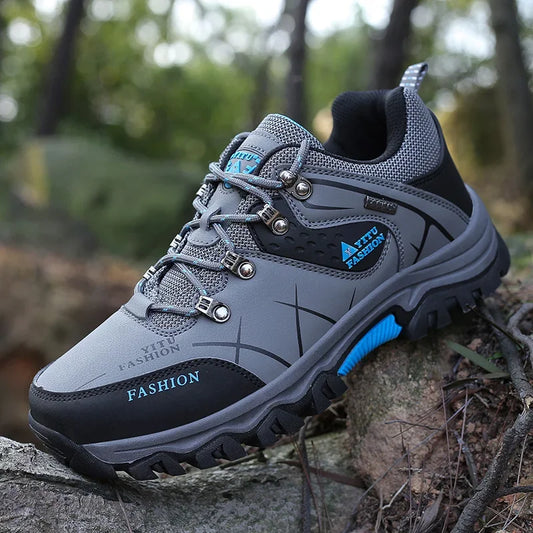Shoes for Men 2026 New Men Sneakers Leather Waterproof Mountaineering Camping Hiking Shoes Thick Sole Comfortable Running Shoes
