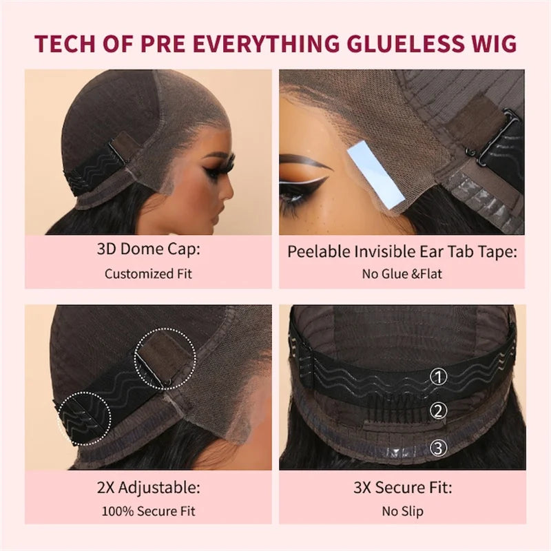 Beautyforever 3D Body Wave 7x5 Bye Bye KNOTS Glueless Wig Human Hair Ready To Wear Brazilian Human Hair Wig Fits All Size Heads