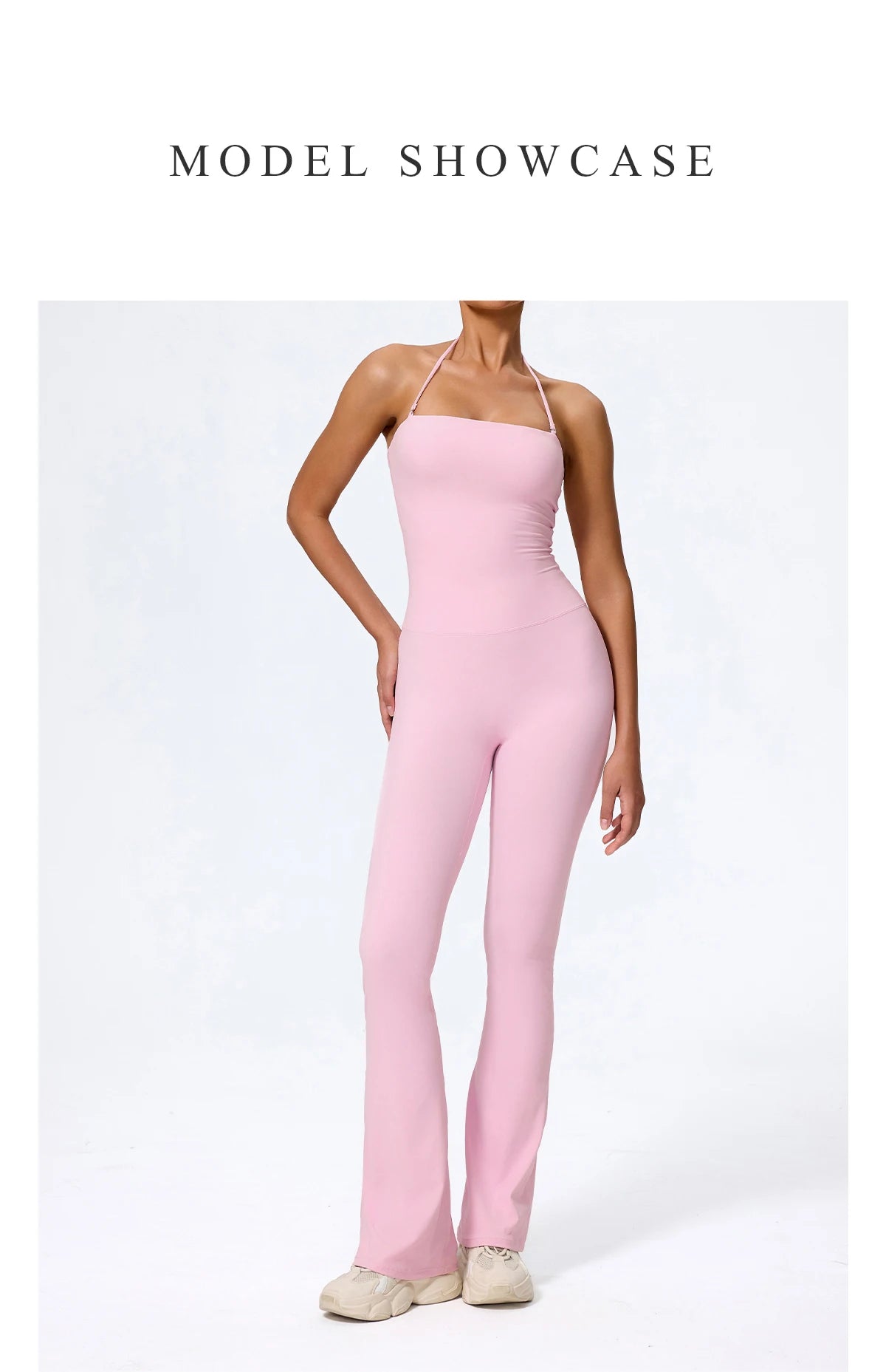 Ctenkevet New Women Sleeveless Hang Neck Jumpsuit Backless Flared Activewear Female Yoga Clothes Sport Outfit For Woman Overalls