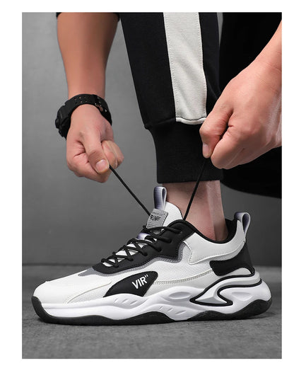 Spring and Summer New Breathable Mesh Casual Men's Running Shoes, Running Casual Sports Shoes, Anti-slip Lace-up Sports Shoes