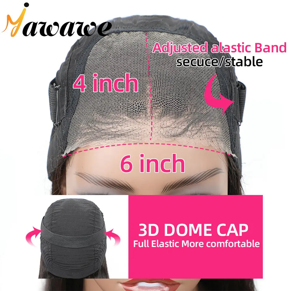 Yawawe Hair Glueless preplucked Deep wave human wigs ready to go HD lace frontal wig Wear Go human hair wigs for women