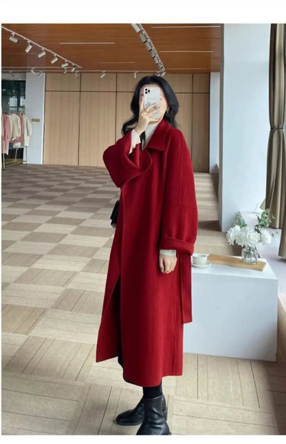 Plus Size New Hot Sale Of The Season Women's Woolen Coat Medium Length Versatile Small Size Tweed Outerwear Autumn Winter Fas...