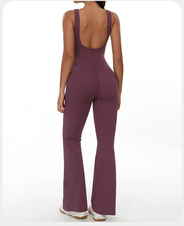 Backless Romper for Women Workout Set Sportswear Jumpsuit Fitness Bodysuit Women Tracksuit Gym Clothes One-piece Playsuit Set