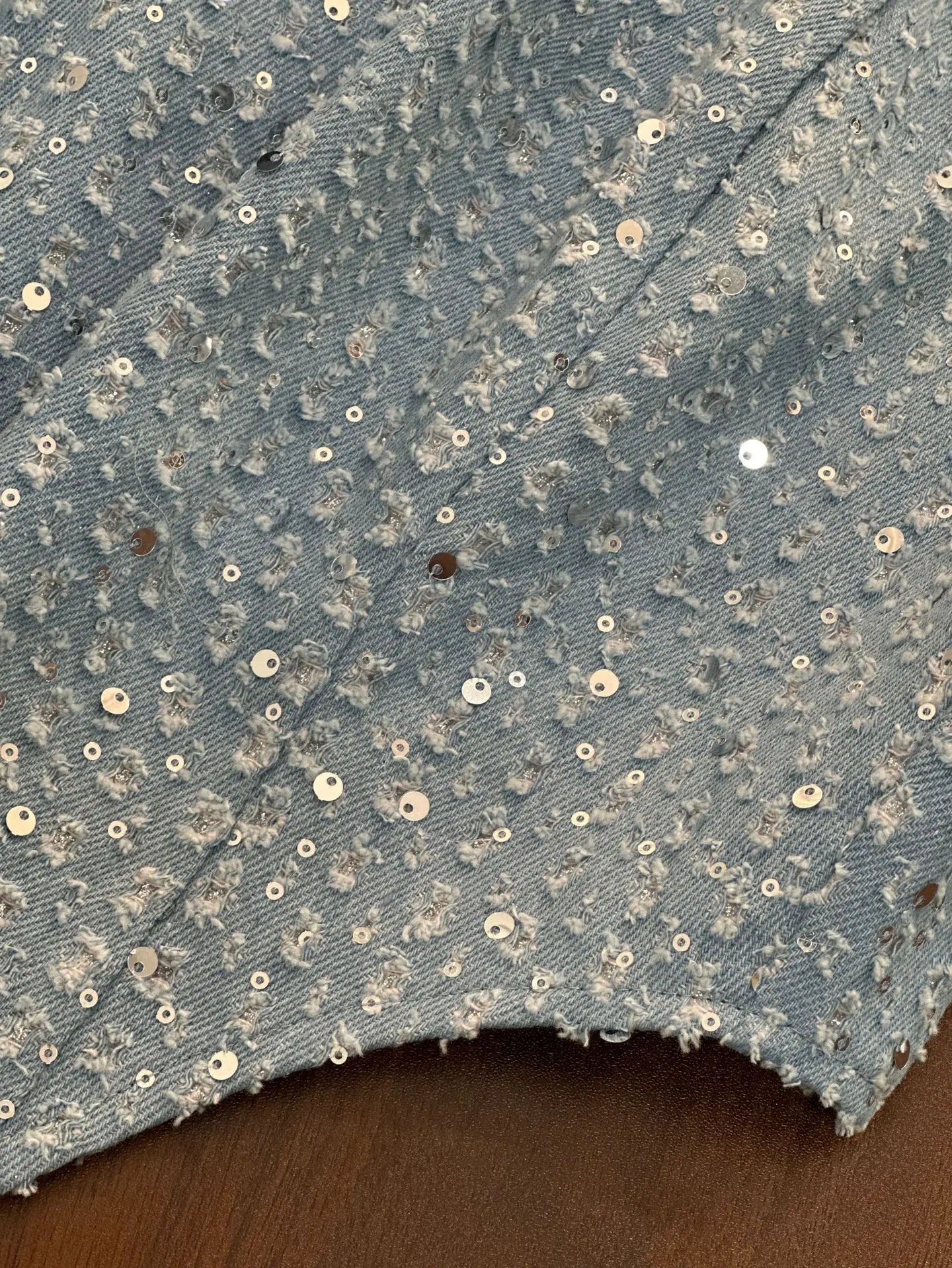 Fashion Sequins Denim Set Women Strapless Tunic Waist Crop Top and Wide Leg Pant Suit 2025 &2026 New 2 Piece Sets Outfits Tracksuit