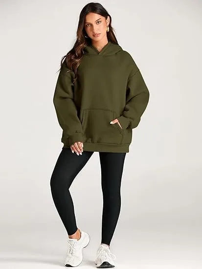 2026 Autumn and Winter New Cross border Leisure Fashion Sports Solid Color Women's Loose and Comfortable Hoodie Hoodie Hoodie