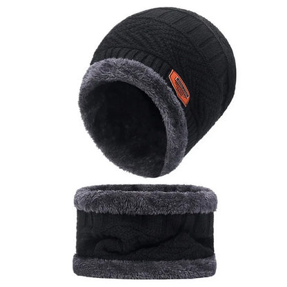 Winter Hats Knit Cap Men And Women Velvet Hat Coral Fleece Scarf Outdoor Riding Hat Warm Thickening Plus Velvet Neck Protect Cap
