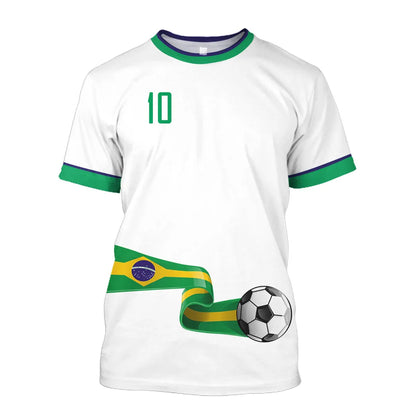 2023 New Brazil Jersey T-shirt Fine Design Brazilian Select Shirt O Neck Oversized Football Team Casual Streetwear Mens Clothing
