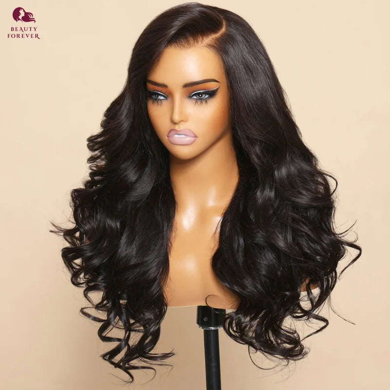 Beautyforever 3D Body Wave Bye Bye Knots Glueless Wig Human Hair Ready to Wear Lace Front Wig 100% Raw Human Hair Wig Drawstring