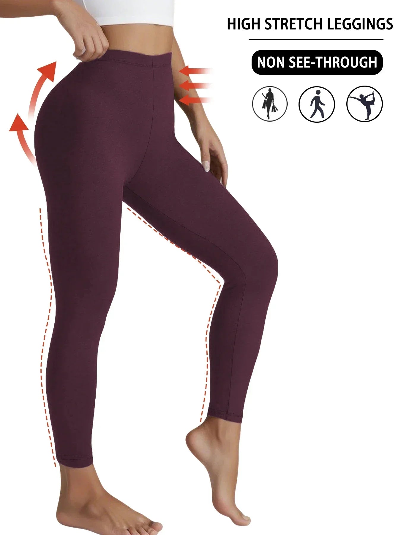 Women's Super Soft Leggings High Elasticity No See Through Workout Yoga Running Athletic Push Up Gym Long Fitness Leggings
