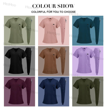Nurse Accessories New Fashion Surgical Uniforms Woman Clinical Nursing Pediatrics Working Clothes Mens Scrub Hospital Scrub Sets