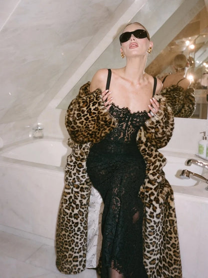 Sexy Spaghetti Strap V Neck Lace Long Dress Women Black Floral Lace Sleeveless Bodycon Dresses Elegant Evening Celebrity Party