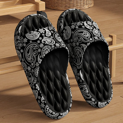 Plus Size 48 Graffiti Bear Printing Men Slippers Sole EVA Indoor Open Toe Flip Flops Beach Slides Flat Sandals Slide