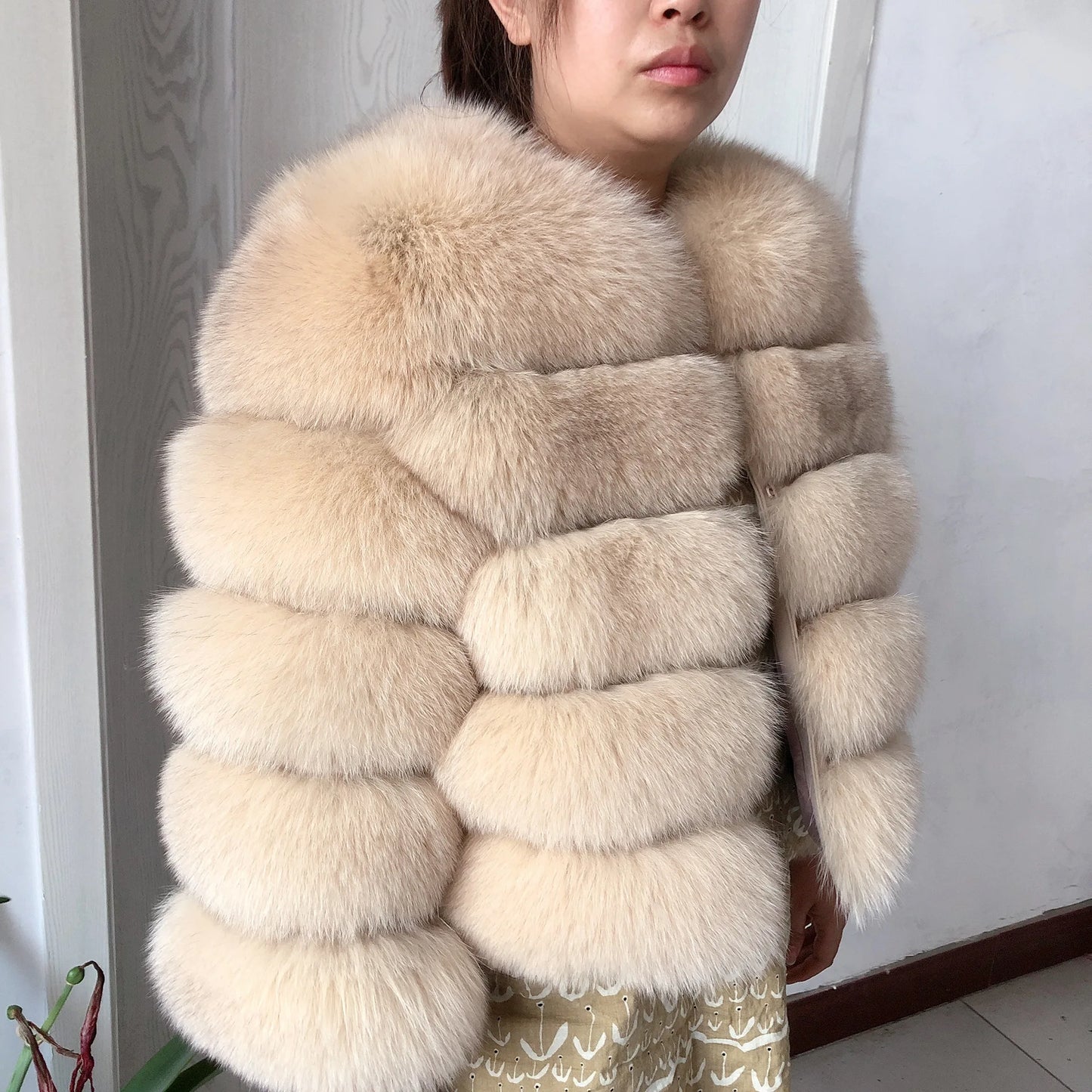 New Real fox fur coat women's winter warm 100% natural fur jacket Short Raccoon fur coat women's  high quality hot sale