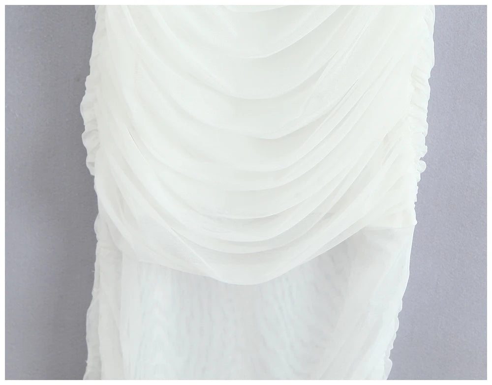 Womens Dress Mesh Ruched Slim Fit Long Spaghetti Strap Elegant Dress Must Have For Elegant Parties And Evening Banquets