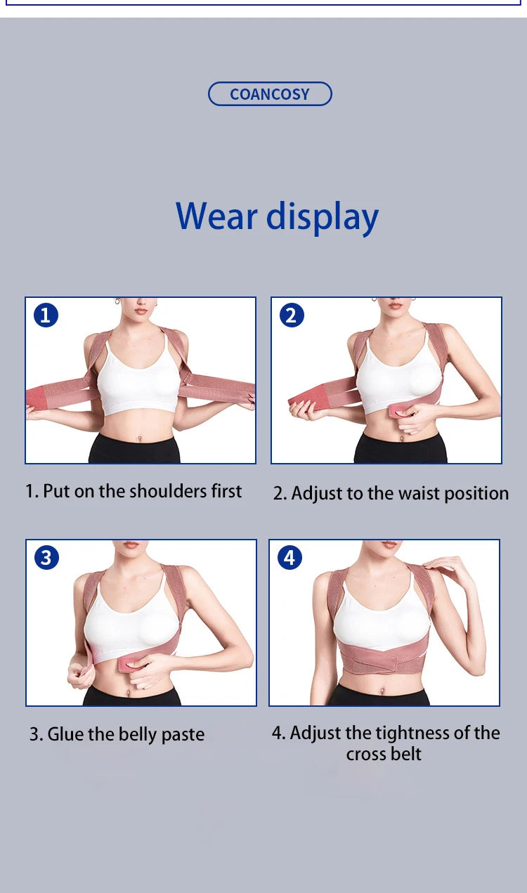 Chest Posture Corrector Invisible Body Shaper Women Adjustable Elastic Back Support Belt Shoulder Brace Body Shaper Corset