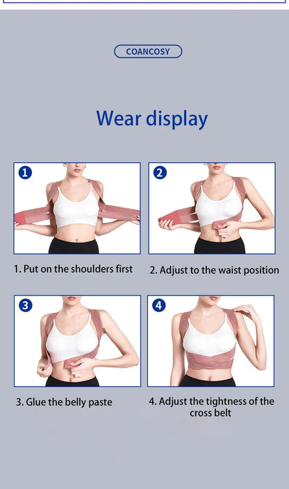 Chest Posture Corrector Invisible Body Shaper Women Adjustable Elastic Back Support Belt Shoulder Brace Body Shaper Corset