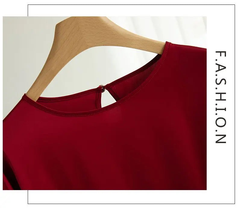 New In Summer Satin Silk Half-Sleeve Tee Tops Basic Solid Women‘s T-Shirt Casual O-neck Thin Shirts Ladies Loose Blouses