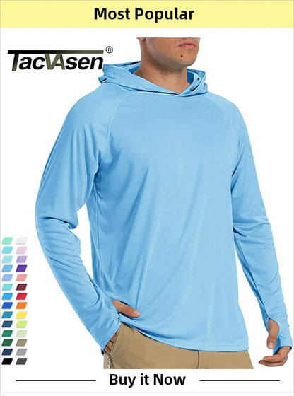 TACVASEN Men Outdoor T-shirts Work Polos Summer Quick Dry T-shirts Long Sleeve Lightweight Golf T-shirts Tee Tops