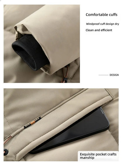 Top Grade Designer New Brand Men Parka Jacket Thick Casual Fashion Hooded Cropped Windbreaker Quilted Bubble Coats  Mens Clothes