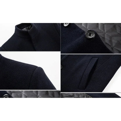 TFETTERS Brand Trench Coat Korean Fashion Business Casual Stand Collar Long Jackets for Men 2025 Autumn Windbreaker Winter Coats