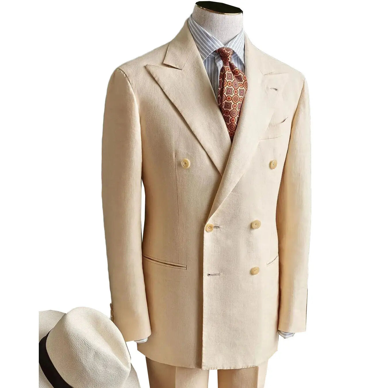 Men's Business Formal Blazer Cream White Coat Slim Fitted Wedding Tuxedos Suits Leisure Wear Customized 1 Piece