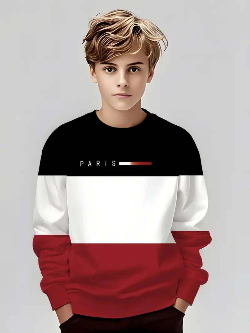 Autumn Classic Boyst-Shirt Outdoor Round Neck Long Sleeves Top Stripe 3D Print Street Loose T-Shirt Comfort Children's Clothing