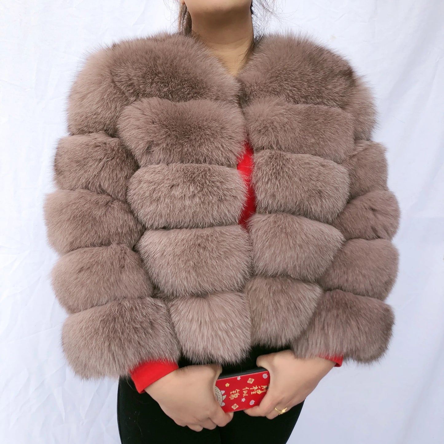 New Real fox fur coat women's winter warm 100% natural fur jacket Short Raccoon fur coat women's  high quality hot sale
