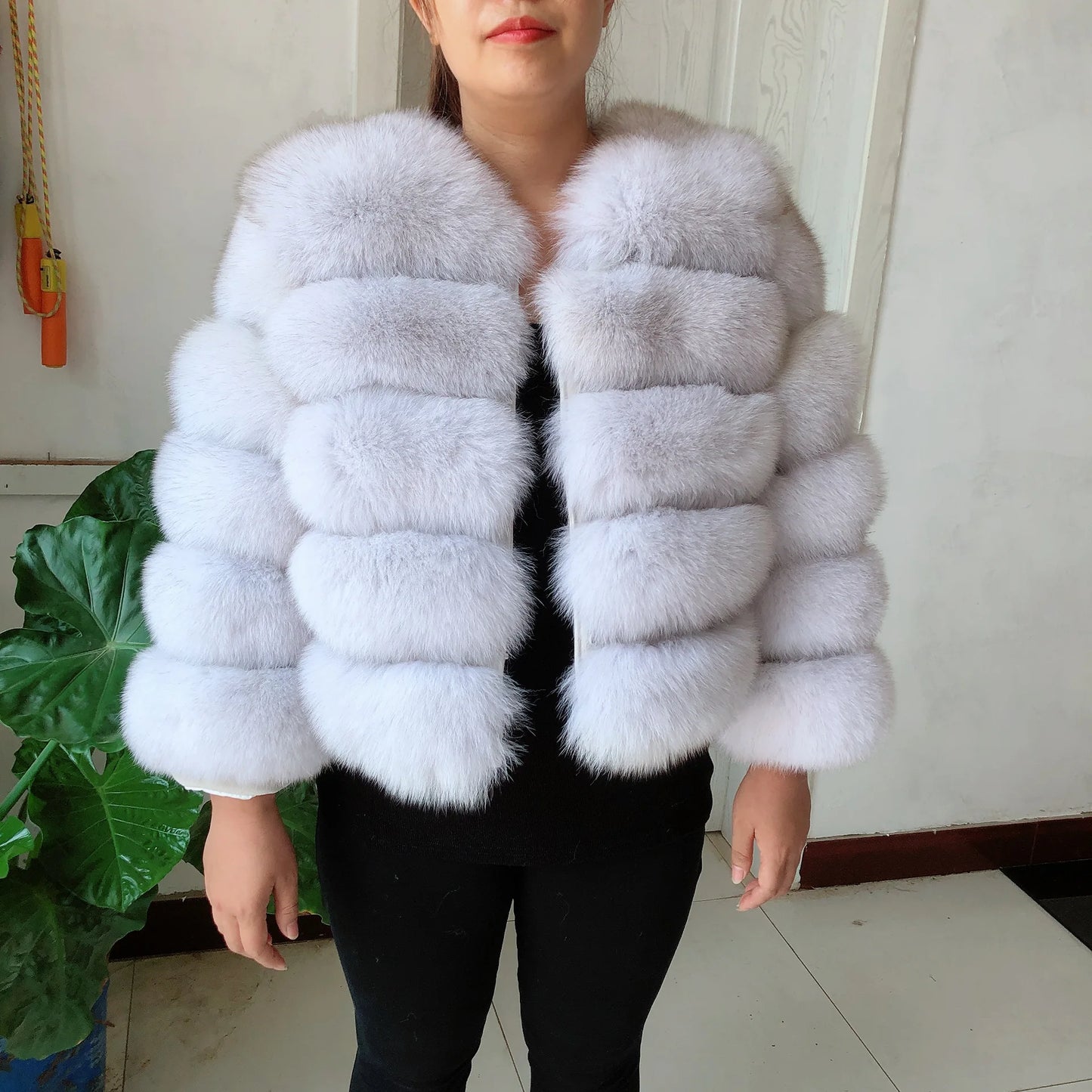 New Real fox fur coat women's winter warm 100% natural fur jacket Short Raccoon fur coat women's  high quality hot sale