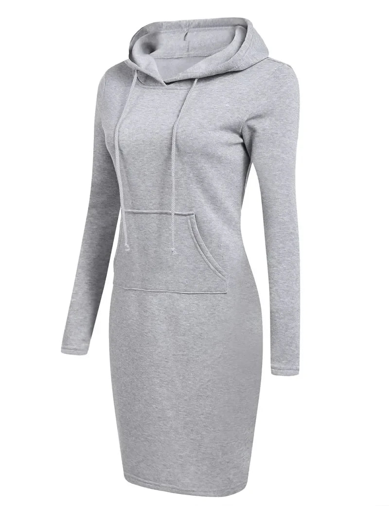 Autumn - Ready Ladies Hooded Dresses Blending Hoodie and Sweatshirt Elements for Fashionable Women's Wardrobe