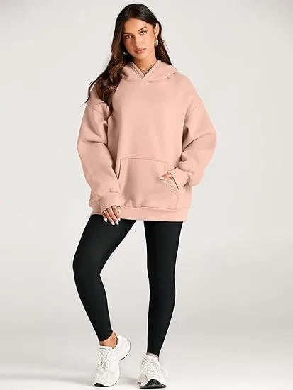 2026 Autumn and Winter New Cross border Leisure Fashion Sports Solid Color Women's Loose and Comfortable Hoodie Hoodie Hoodie
