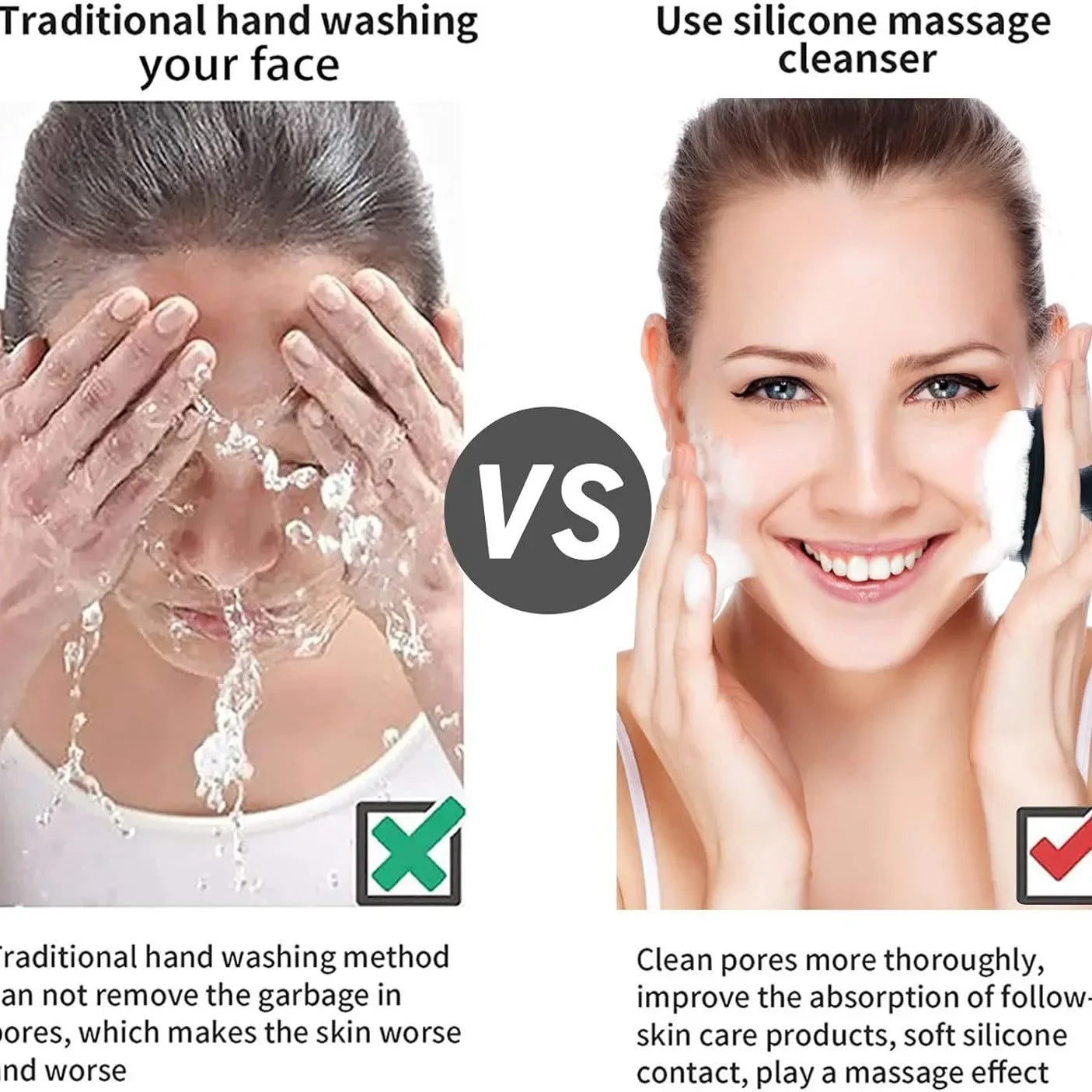 Silicone Face Scrubber for Men and Women Facial Cleansing Brush Silicone Face Wash Brush Manual Cleansing Skin Care Face Brushes