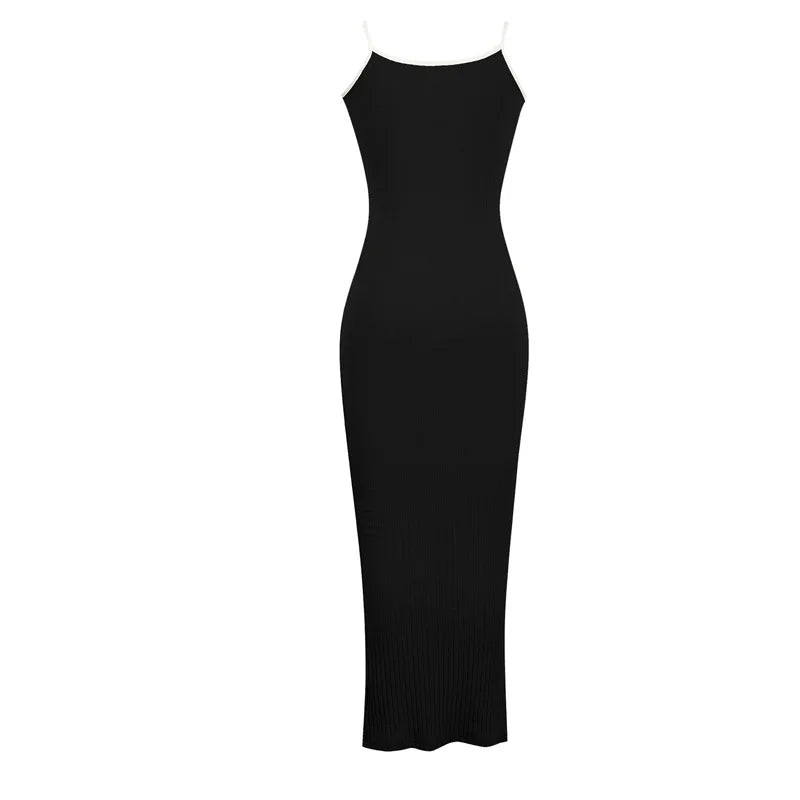 Fashion Sexy Skinny Kint Dress Backless Evening Maxi Dress Women Party Club Ladies Bodycon Peach Slim Hip Elegant Long Dresses