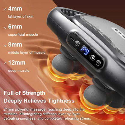 Fascia Gun Muscle Massager Gun High Frequency Back Waist Massage Machine Six-head Body Shoulder Professional Fascia Massage Gun