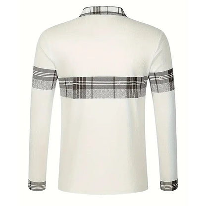 Spring and Autumn Men's Polo Shirt Lapel Pocket T-shirt Men's Business Casual Long sleeved European and American Plus Size