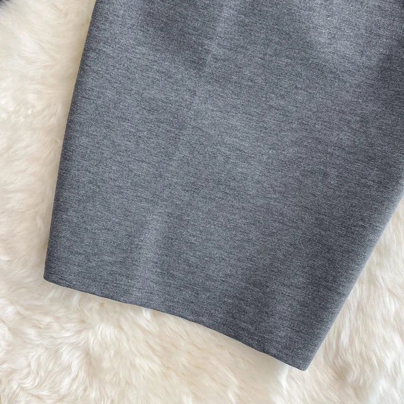 Women's Skirt Solid High Waist Work Pencil Skirt 2026 New Fashion Ladies Slim Fit Split Office OL Skirt Grey Red Black Skirts