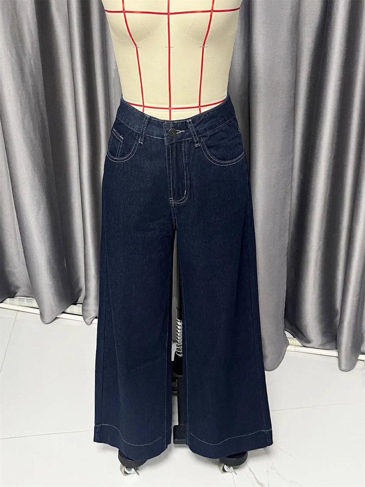 Fashion Wide Leg Jeans Women 2026 Spring Autumn New Retro High Waist Pant Solid Chic Casual Trousers Office Lady Street Pants