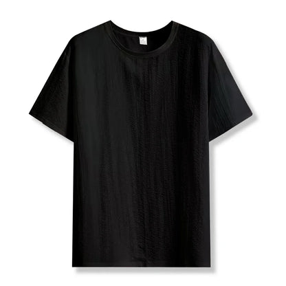 New Men's Casual T Shirt Ant Wrinkles T-Shirt Summer Half-Sleeved Loose Fashion T Shirt Base Shirt Solid Handsome Short-Sleeved