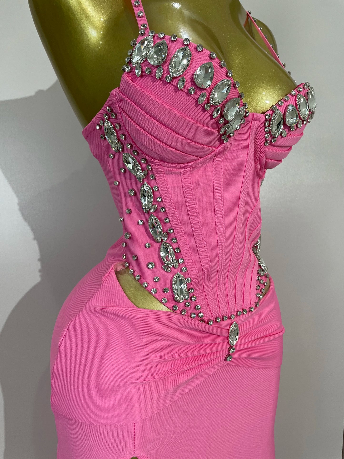 Elegant Sexy Backless Bodycon Sleeveless Pink Bandage Dress Women Prom Club Evening Party Luxury Birthday Wedding Guest Dresses